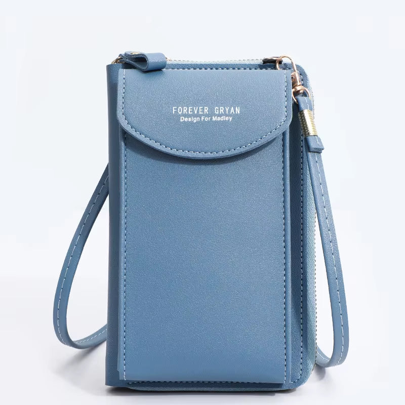Elegance On-The-Go – Luxe PU Leather Crossbody Shoulder Bag with Phone & Card Organizer