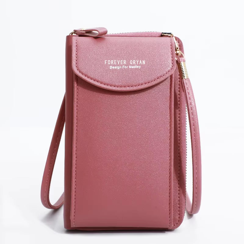 Elegance On-The-Go – Luxe PU Leather Crossbody Shoulder Bag with Phone & Card Organizer