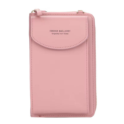 Elegance On-The-Go – Luxe PU Leather Crossbody Shoulder Bag with Phone & Card Organizer